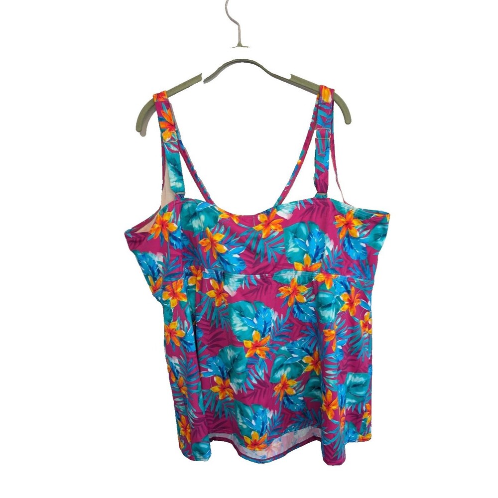 Swimsuits For All Tankini Top Floral Women's Size 34 - Picture 2 of 8